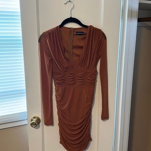 Long sleeve mesh dress